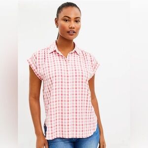 Loft Plaid Shortsleeve Tunic